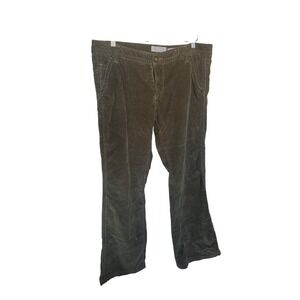Old Navy Women's Corduroy Pants Green Low‎ Waist flair Stretch Size 14,